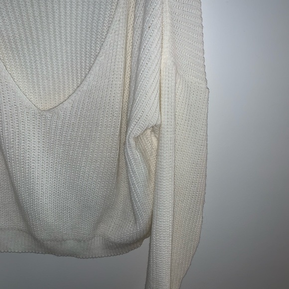 Boohoo White Cropped Knit Sweater - Picture 2 of 3